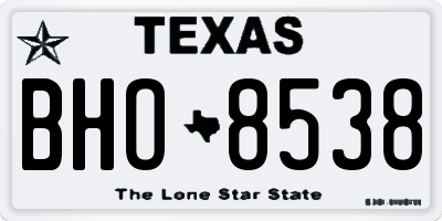 TX license plate BHO8538