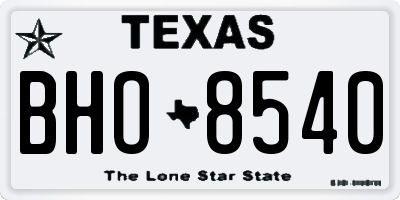 TX license plate BHO8540