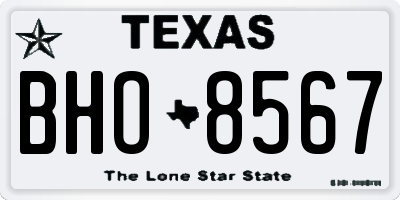 TX license plate BHO8567