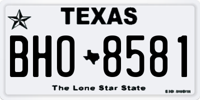 TX license plate BHO8581