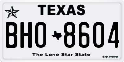 TX license plate BHO8604