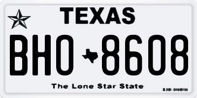 TX license plate BHO8608