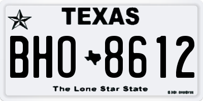 TX license plate BHO8612