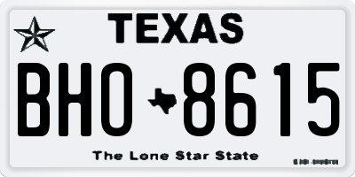 TX license plate BHO8615