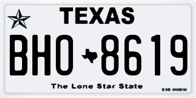 TX license plate BHO8619