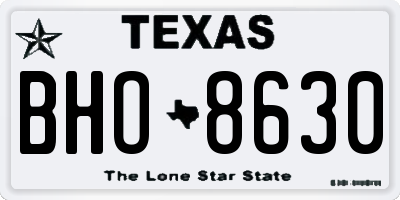 TX license plate BHO8630