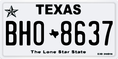 TX license plate BHO8637