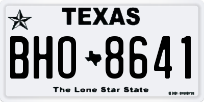 TX license plate BHO8641