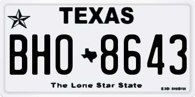 TX license plate BHO8643