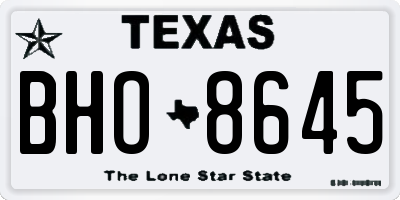 TX license plate BHO8645