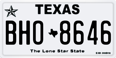 TX license plate BHO8646