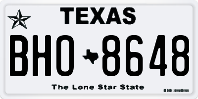 TX license plate BHO8648
