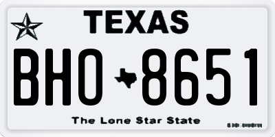TX license plate BHO8651