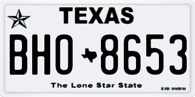 TX license plate BHO8653