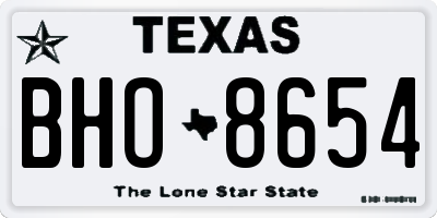 TX license plate BHO8654