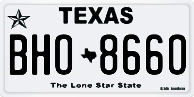 TX license plate BHO8660
