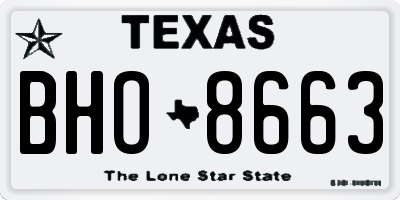 TX license plate BHO8663