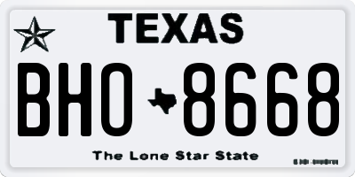 TX license plate BHO8668