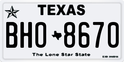 TX license plate BHO8670