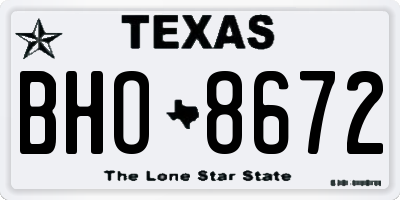 TX license plate BHO8672
