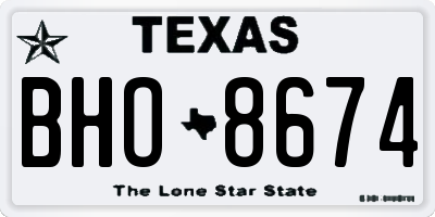 TX license plate BHO8674