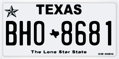 TX license plate BHO8681