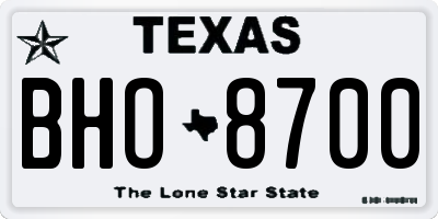 TX license plate BHO8700