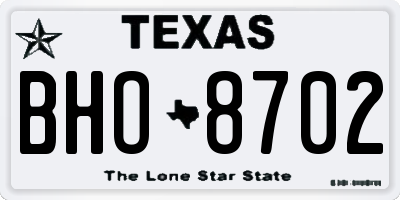 TX license plate BHO8702