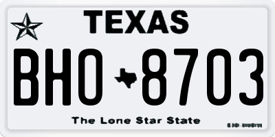 TX license plate BHO8703