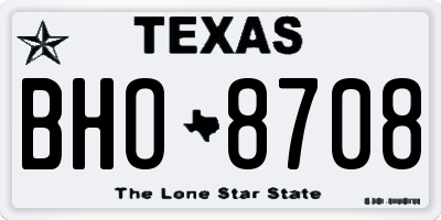TX license plate BHO8708