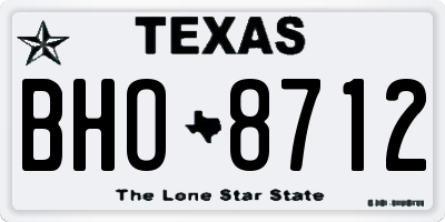 TX license plate BHO8712