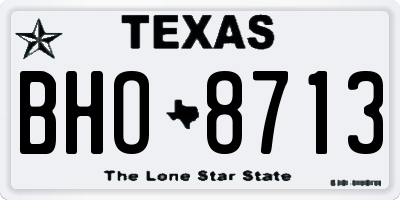 TX license plate BHO8713