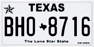 TX license plate BHO8716
