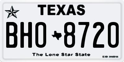 TX license plate BHO8720