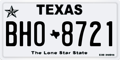 TX license plate BHO8721