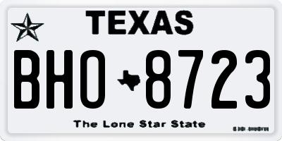 TX license plate BHO8723