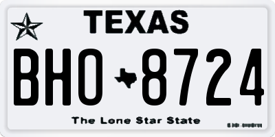 TX license plate BHO8724
