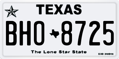 TX license plate BHO8725