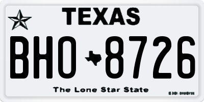 TX license plate BHO8726