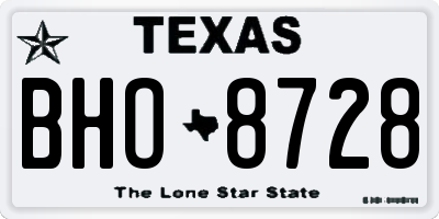 TX license plate BHO8728