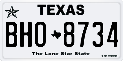 TX license plate BHO8734