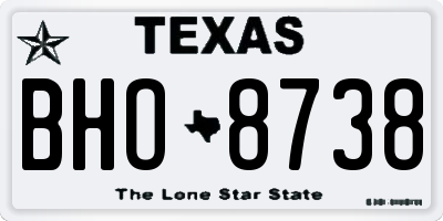 TX license plate BHO8738