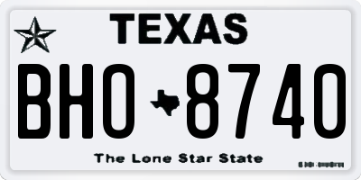 TX license plate BHO8740