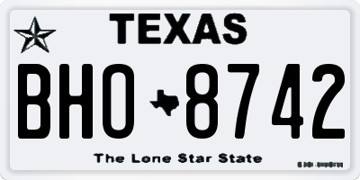 TX license plate BHO8742