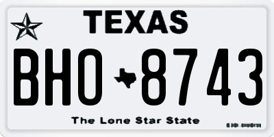 TX license plate BHO8743