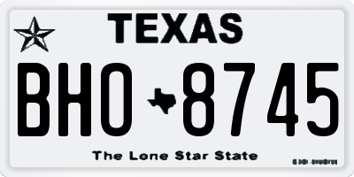 TX license plate BHO8745