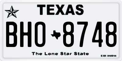 TX license plate BHO8748