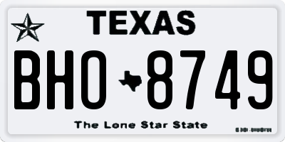 TX license plate BHO8749