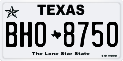 TX license plate BHO8750