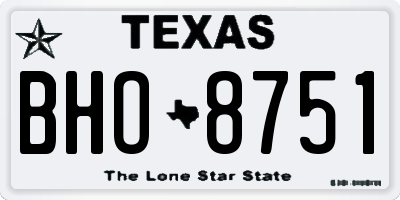 TX license plate BHO8751